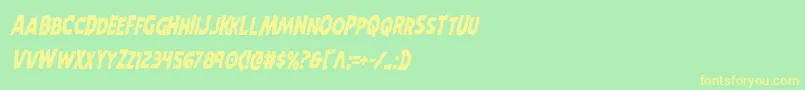 Horroweencondital Font – Yellow Fonts on Green Background
