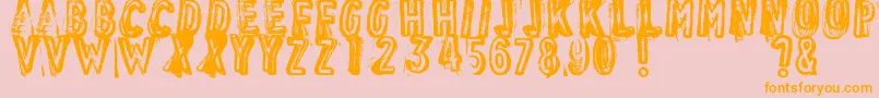 VintageFindDistressed Font – Orange Fonts on Pink Background