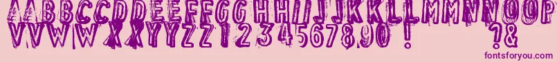 VintageFindDistressed Font – Purple Fonts on Pink Background