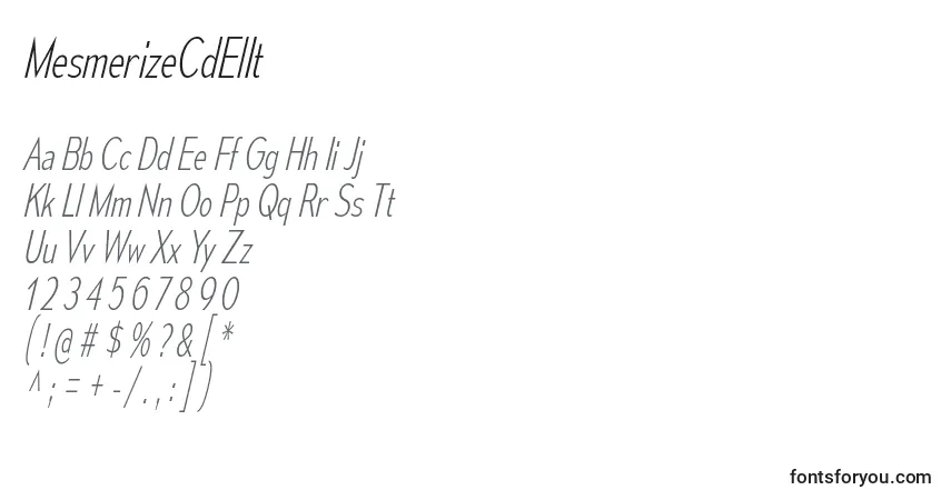 Schriftart MesmerizeCdElIt – Alphabet, Zahlen, spezielle Symbole