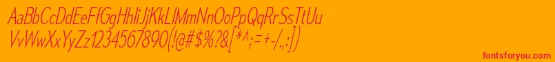 MesmerizeCdElIt-Schriftart – Rote Schriften auf orangefarbenem Hintergrund