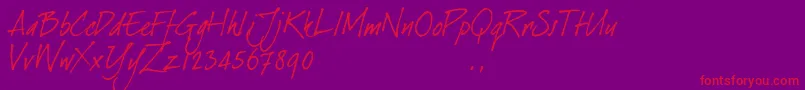 Dj1trial Font – Red Fonts on Purple Background