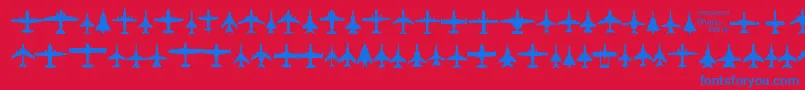 Planest Font – Blue Fonts on Red Background
