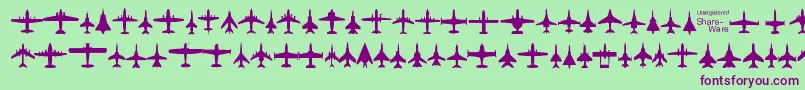 フォントPlanest – 緑の背景に紫のフォント