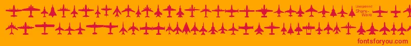 Planest Font – Red Fonts on Orange Background