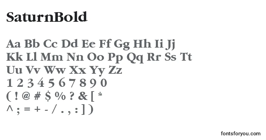 A fonte SaturnBold – alfabeto, números, caracteres especiais