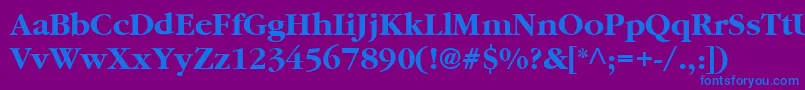 フォントSaturnBold – 紫色の背景に青い文字