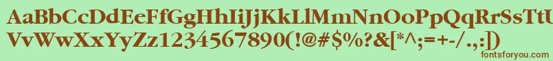 SaturnBold Font – Brown Fonts on Green Background