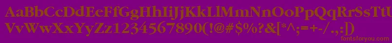 SaturnBold Font – Brown Fonts on Purple Background