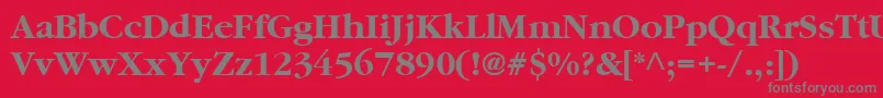 フォントSaturnBold – 赤い背景に灰色の文字