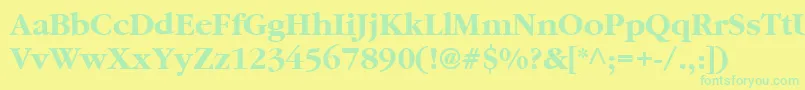 SaturnBold Font – Green Fonts on Yellow Background