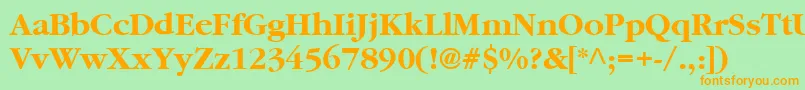 SaturnBold Font – Orange Fonts on Green Background