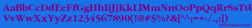 SaturnBold Font – Purple Fonts on Blue Background