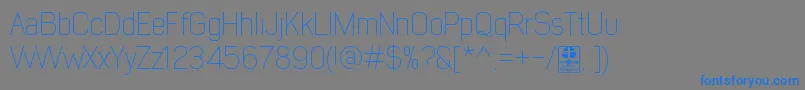 Шрифт EarlyTimesThinDemo – синие шрифты на сером фоне