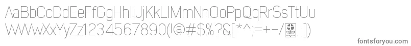 EarlyTimesThinDemo-fontti – harmaat kirjasimet valkoisella taustalla