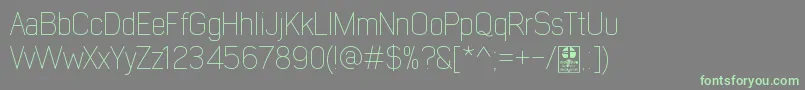 フォントEarlyTimesThinDemo – 灰色の背景に緑のフォント