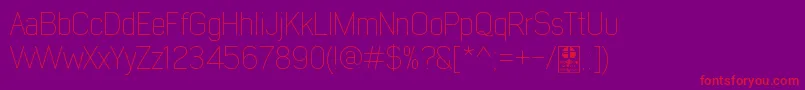 EarlyTimesThinDemo-Schriftart – Rote Schriften auf violettem Hintergrund