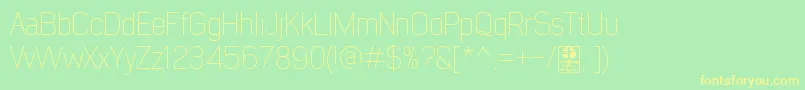 EarlyTimesThinDemo Font – Yellow Fonts on Green Background