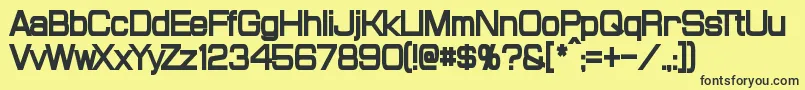 ProbertCondensedBlack-Schriftart – Schwarze Schriften auf gelbem Hintergrund