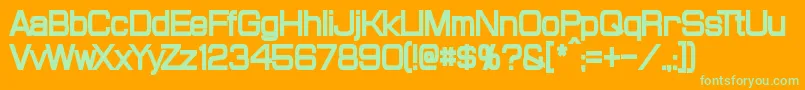 ProbertCondensedBlack-Schriftart – Grüne Schriften auf orangefarbenem Hintergrund