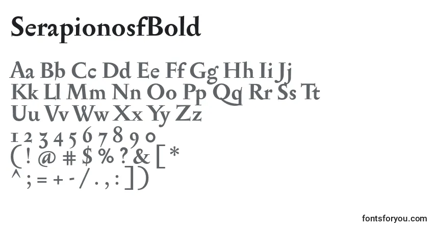 Fuente SerapionosfBold - alfabeto, números, caracteres especiales