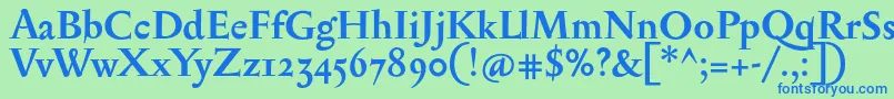 SerapionosfBold Font – Blue Fonts on Green Background