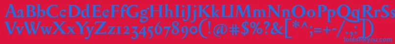 フォントSerapionosfBold – 赤い背景に青い文字