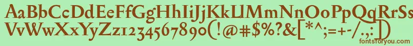 Шрифт SerapionosfBold – коричневые шрифты на зелёном фоне