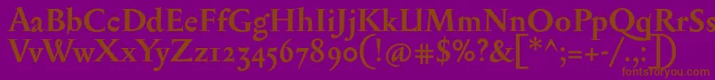 フォントSerapionosfBold – 紫色の背景に茶色のフォント