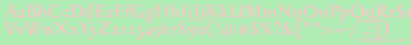SerapionosfBold-fontti – vaaleanpunaiset fontit vihreällä taustalla