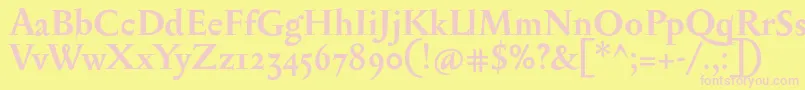 SerapionosfBold-fontti – vaaleanpunaiset fontit keltaisella taustalla