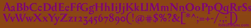 SerapionosfBold Font – Purple Fonts on Brown Background