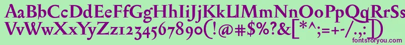 フォントSerapionosfBold – 緑の背景に紫のフォント
