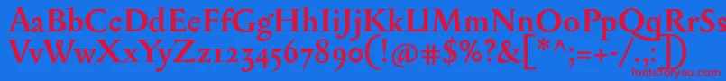 SerapionosfBold Font – Red Fonts on Blue Background