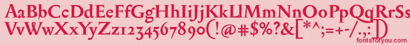 SerapionosfBold Font – Red Fonts on Pink Background
