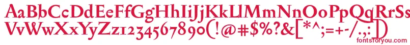 フォントSerapionosfBold – 白い背景に赤い文字