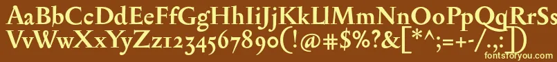 SerapionosfBold Font – Yellow Fonts on Brown Background