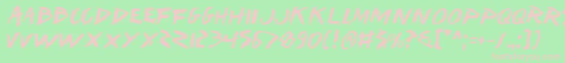 Iwantv2 Font – Pink Fonts on Green Background