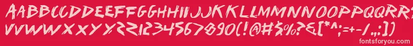 Iwantv2 Font – Pink Fonts on Red Background