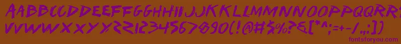 Iwantv2 Font – Purple Fonts on Brown Background