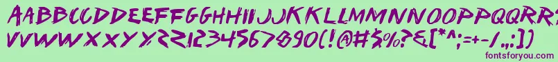 Iwantv2 Font – Purple Fonts on Green Background