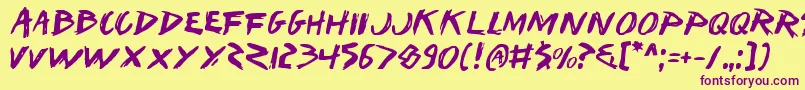 Iwantv2 Font – Purple Fonts on Yellow Background