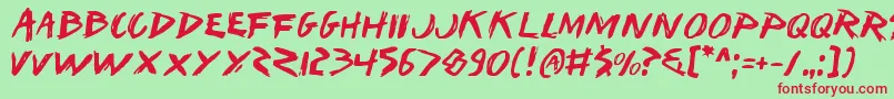 Iwantv2 Font – Red Fonts on Green Background