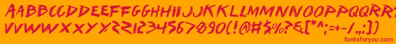 Iwantv2 Font – Red Fonts on Orange Background