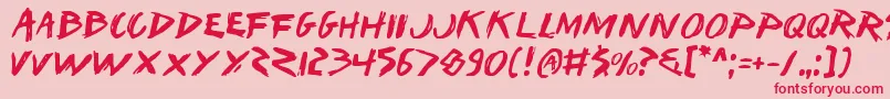 Iwantv2-Schriftart – Rote Schriften auf rosa Hintergrund