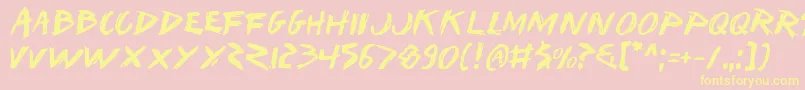 Iwantv2 Font – Yellow Fonts on Pink Background