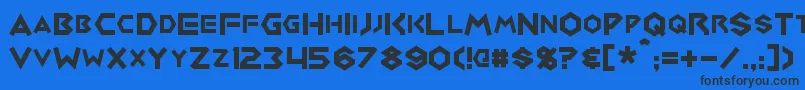 フォントMedabots – 黒い文字の青い背景