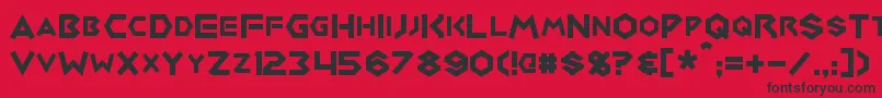 Medabots Font – Black Fonts on Red Background