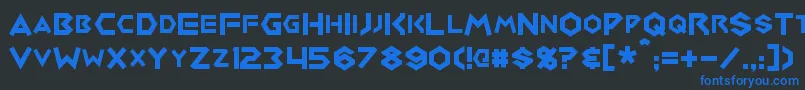Medabots Font – Blue Fonts on Black Background