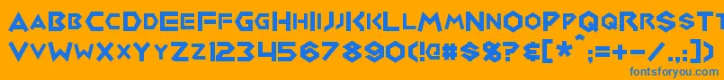 Medabots Font – Blue Fonts on Orange Background